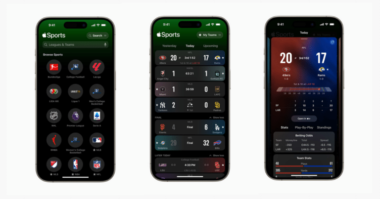 Apple Sports 2.0 app