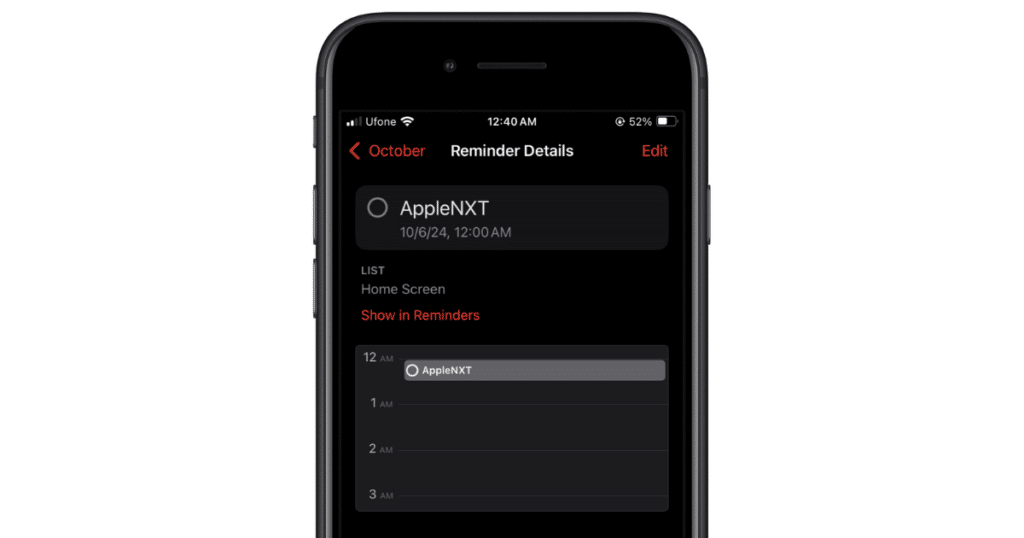 Reminders Calendar app iOS 18