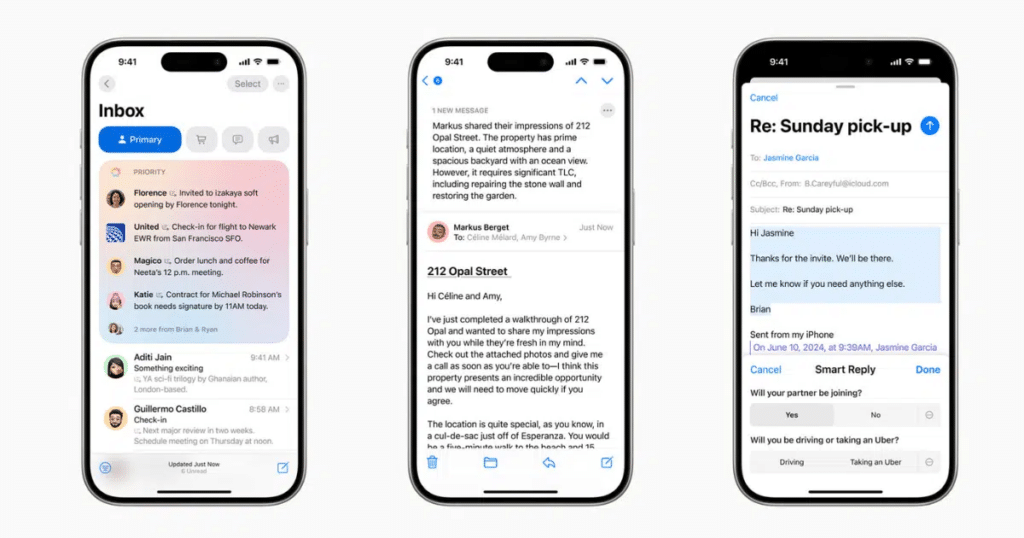 
Smart replies iOS 18