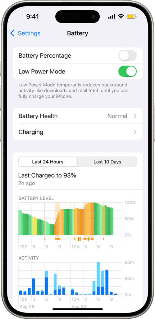 Low Power Mode iPhone