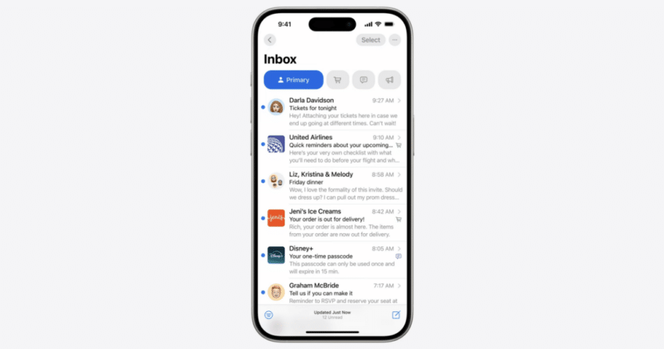 iOS 18 mail